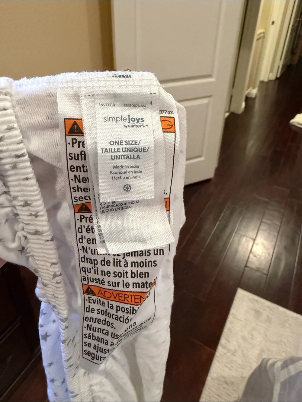Carter's White and Gray Star & Stripe Crib Fitted Sheets